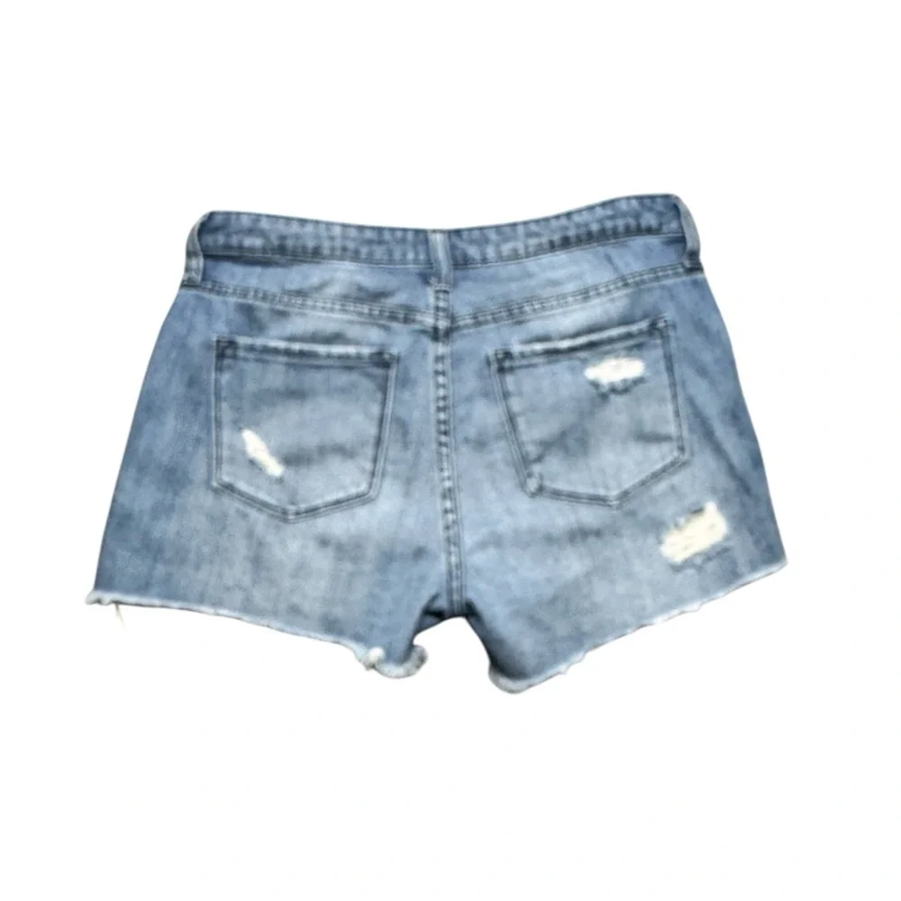 Vervet High Rise Distressed Jean Shorts Womens Small‎ Blue Denim #VT371 Cotton